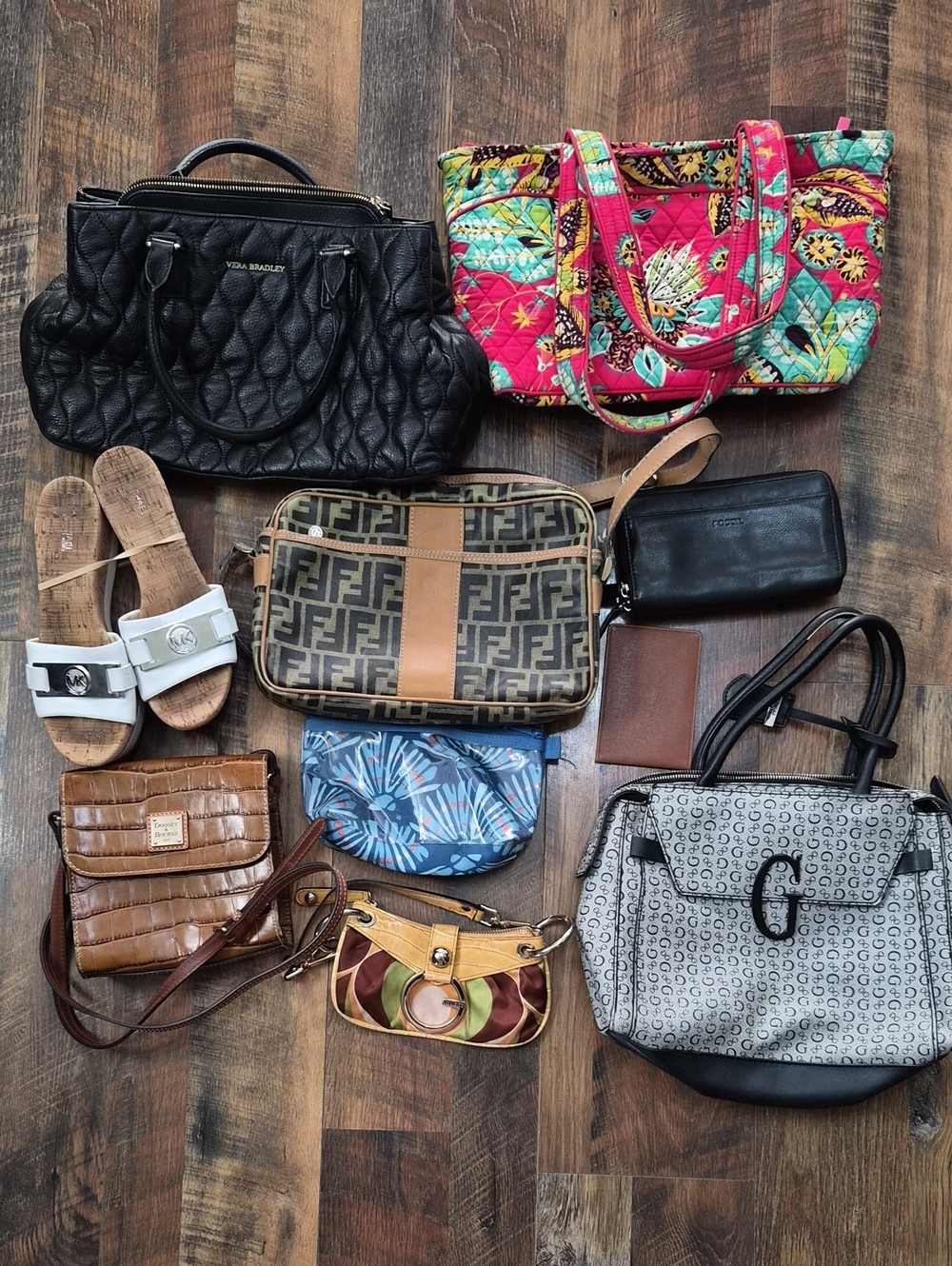 Fendi Dooney Wholesale Lot Purse Shoe Bundle Vera Bradley Michael Kors As Is